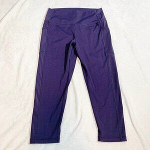 5/$25 Zyia Active Girls Purple High‎ Waisted Pocket Cropped Leggings Size 12